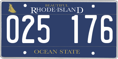 RI license plate 025176
