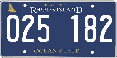 RI license plate 025182