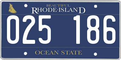 RI license plate 025186