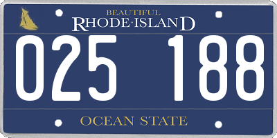 RI license plate 025188