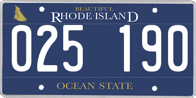 RI license plate 025190
