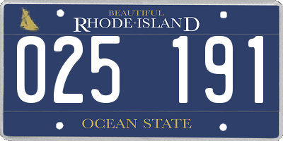 RI license plate 025191