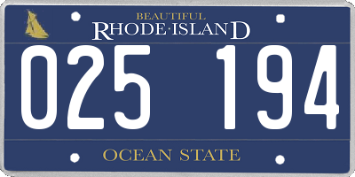 RI license plate 025194