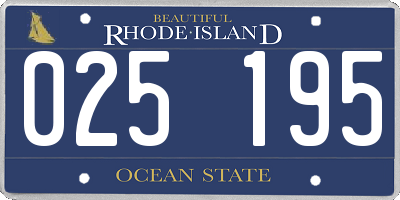 RI license plate 025195