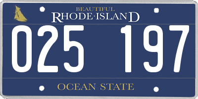 RI license plate 025197