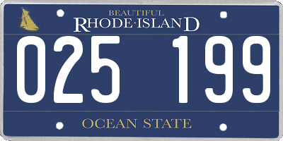 RI license plate 025199