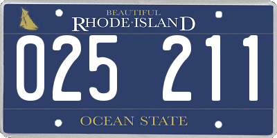 RI license plate 025211