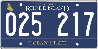 RI license plate 025217