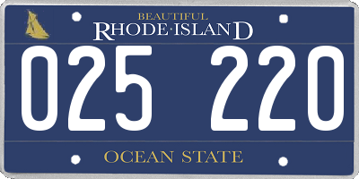 RI license plate 025220