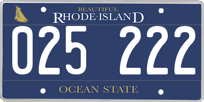 RI license plate 025222