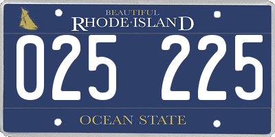 RI license plate 025225