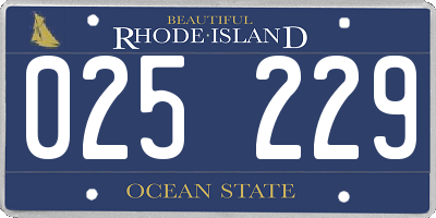 RI license plate 025229