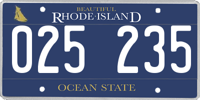 RI license plate 025235