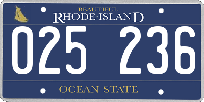 RI license plate 025236