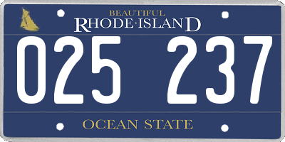 RI license plate 025237
