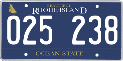 RI license plate 025238