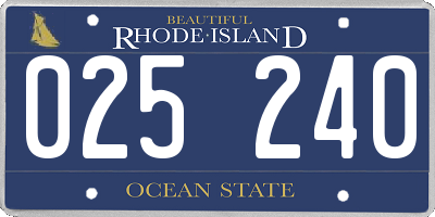 RI license plate 025240