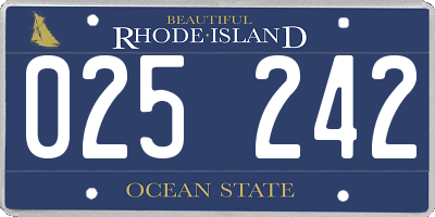 RI license plate 025242