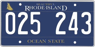 RI license plate 025243