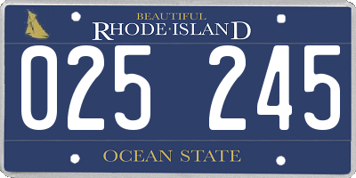 RI license plate 025245