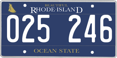 RI license plate 025246