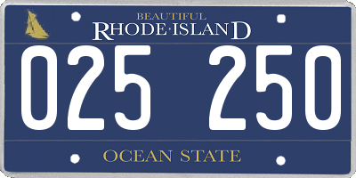 RI license plate 025250