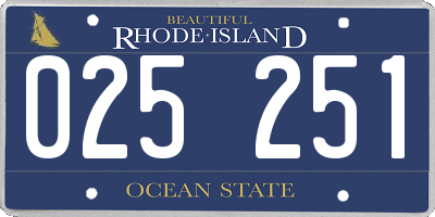 RI license plate 025251