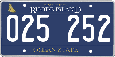 RI license plate 025252
