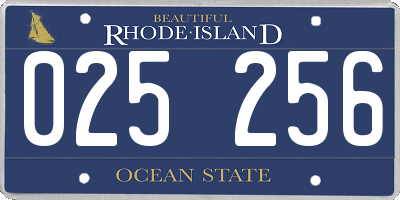 RI license plate 025256