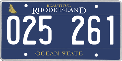 RI license plate 025261