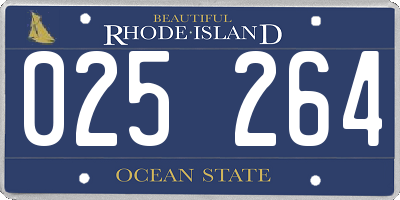 RI license plate 025264