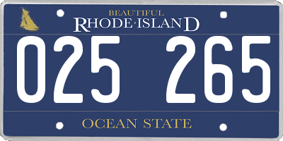 RI license plate 025265