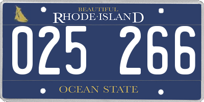 RI license plate 025266