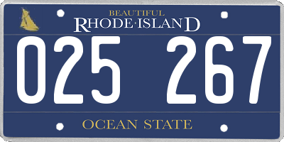 RI license plate 025267