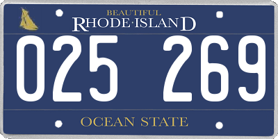 RI license plate 025269