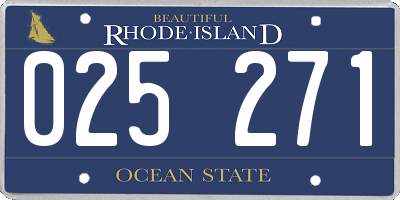 RI license plate 025271