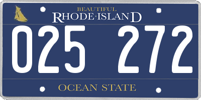 RI license plate 025272