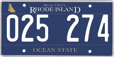 RI license plate 025274