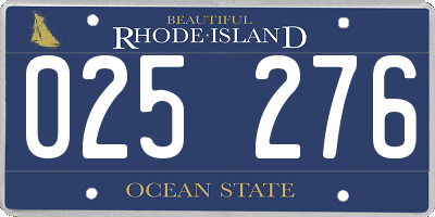 RI license plate 025276