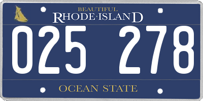 RI license plate 025278