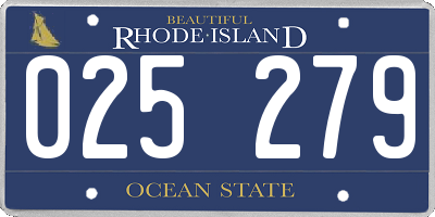 RI license plate 025279