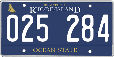 RI license plate 025284