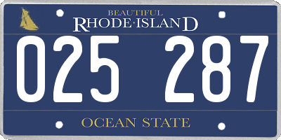 RI license plate 025287