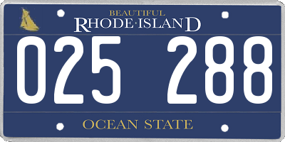 RI license plate 025288