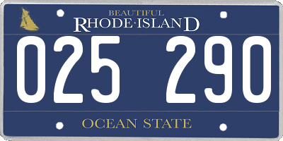 RI license plate 025290