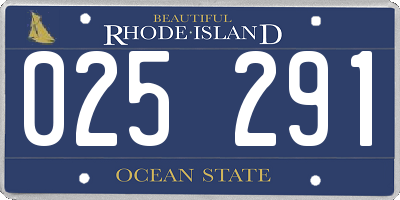 RI license plate 025291