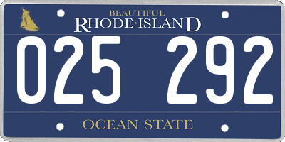 RI license plate 025292