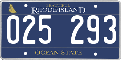 RI license plate 025293