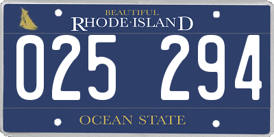 RI license plate 025294