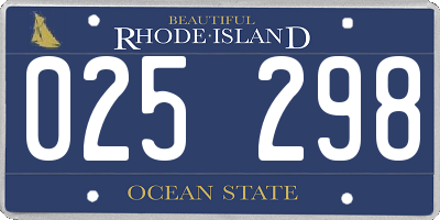 RI license plate 025298